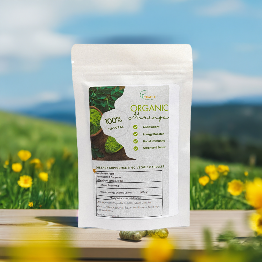 Organic Moringa Capsules (Moringa oleifera) 100% Organic Dietary Supplement